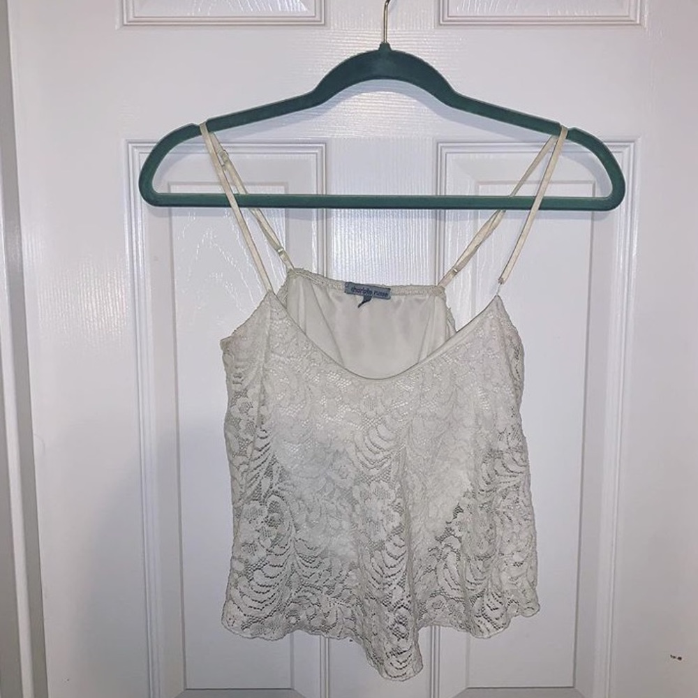 White Lace Crop Top